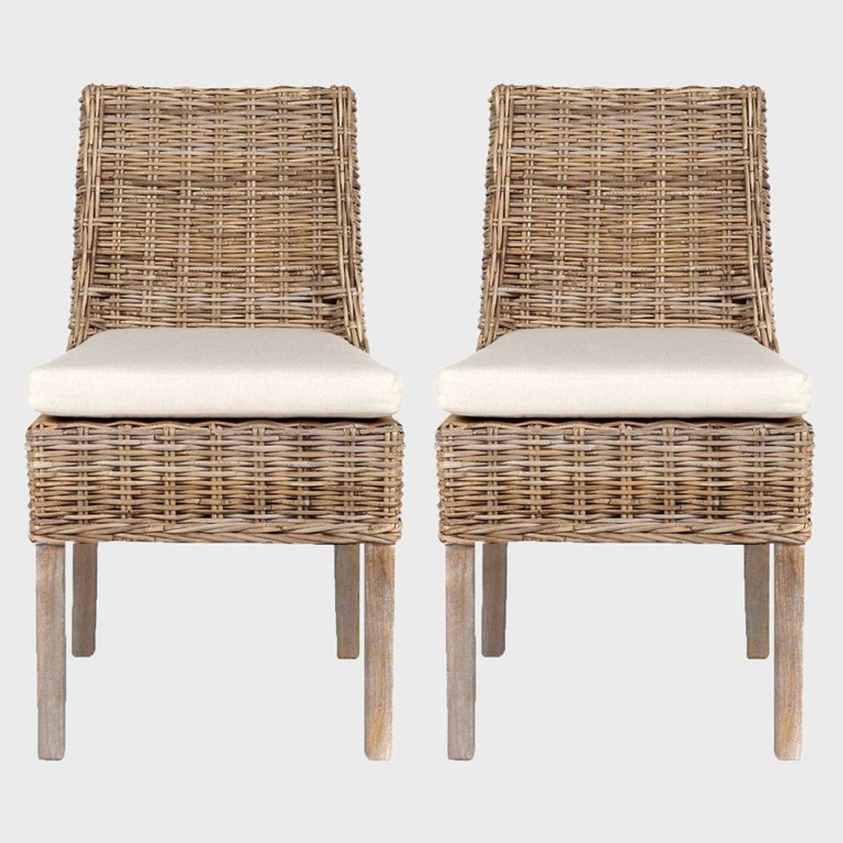 ROBERTA ALLEN - Set X2 Silla de Comedor para Exterior en Rattán, Kubu 50 x 62 x 90 cm - Mueble Roberta Allen 