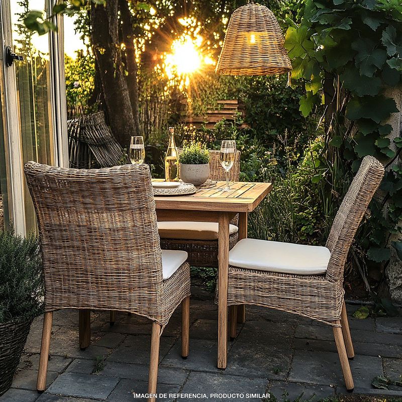 ROBERTA ALLEN - Set X2 Silla de Comedor para Exterior en Rattán, Kubu 50 x 62 x 90 cm - Mueble Roberta Allen 