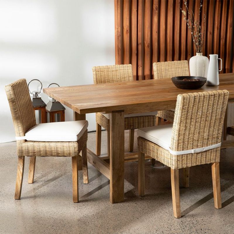 BASEMENT HOME - Set X2 Silla de Comedor Exterior y Terraza o Jardín en Ratán Sintético  Atacama 87 x 55 x 47 cm Basement Home -  0% Interés a 3, 6 o 12 Cuotas Pagando con tu CMR Banco Falabella