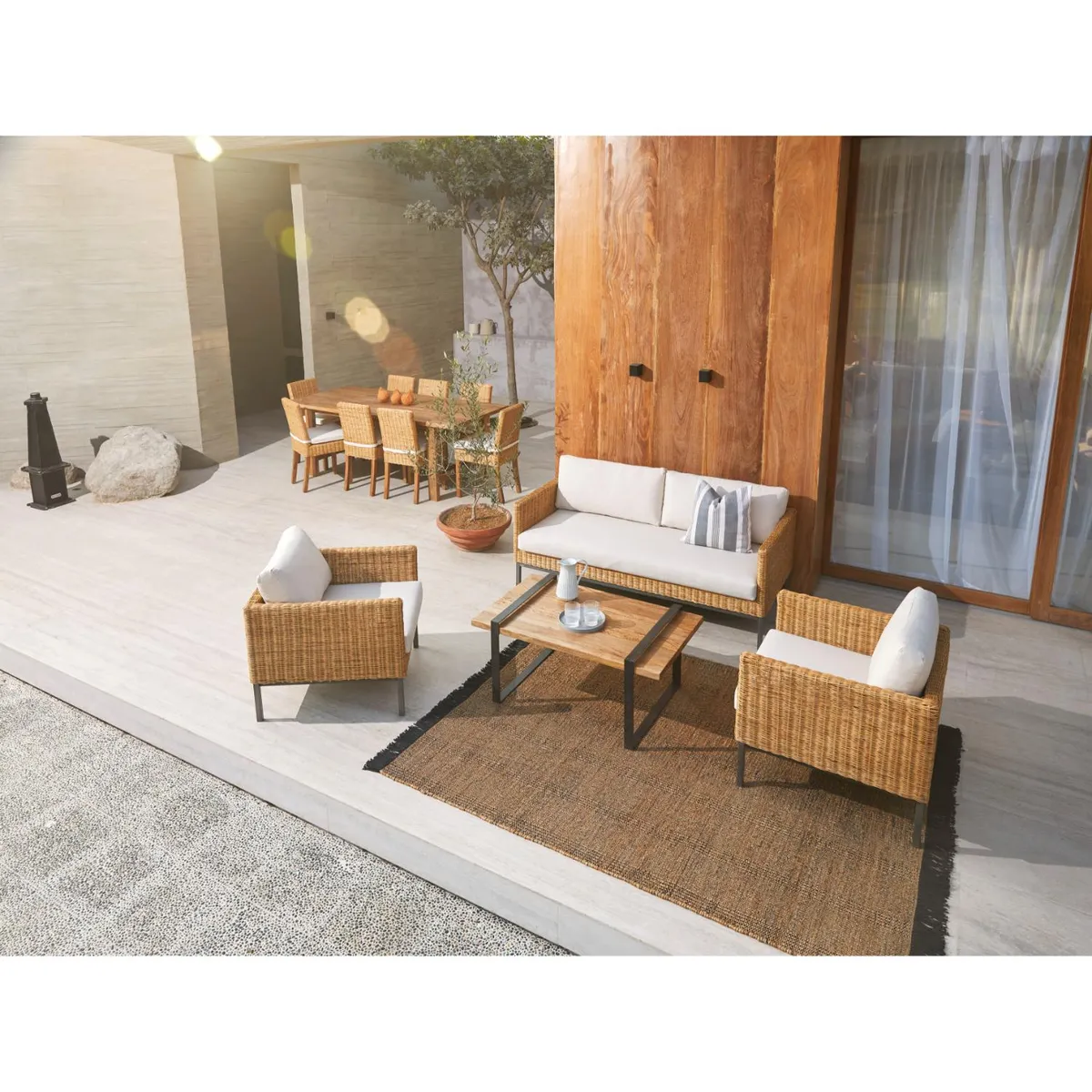 BASEMENT HOME - Mesa de Centro Moderna Rectangular en Melamina Gobi 110 x 110 x 46.5 cm