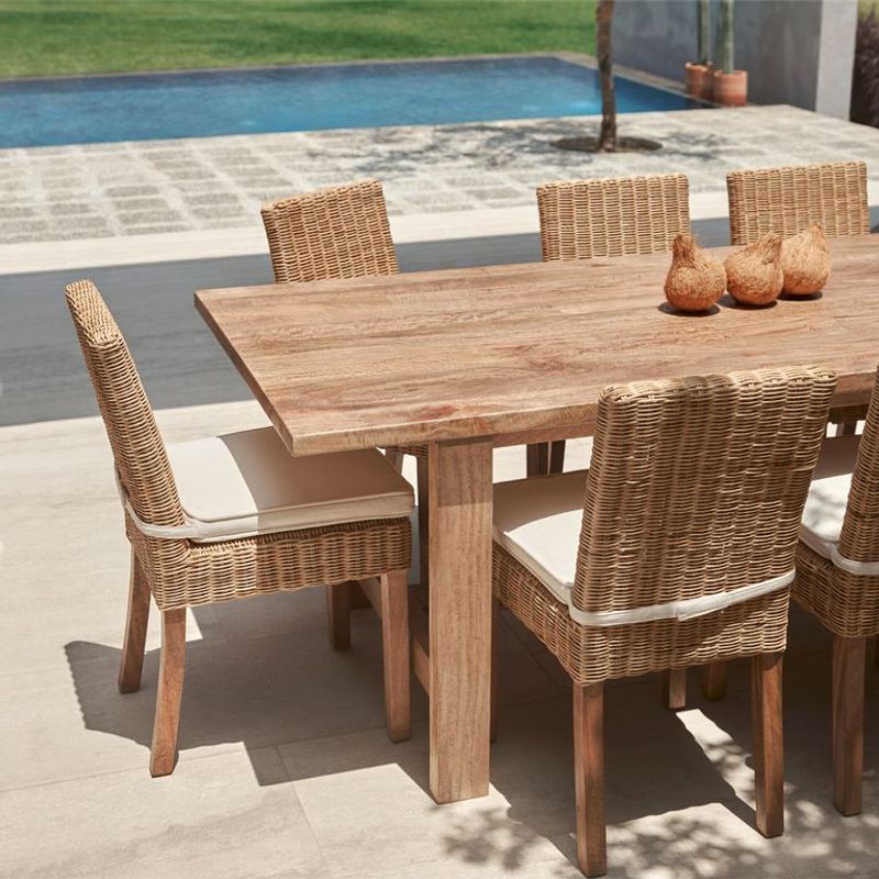BASEMENT HOME - Mesa de Comedor Rectangular para 6 Personas en Madera Atacama 220 x 100 x 76 cm Basement Home - 0% Interés a 3, 6 o 12 Cuotas Pagando con tu CMR Banco Falabella