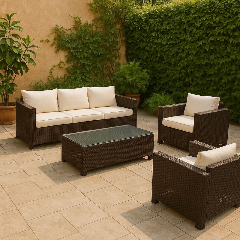 MICA - Juego de living de terraza Sardegna 5 puestos -  0% Interés a 3, 6 o 12 Cuotas Pagando con tu CMR Banco Falabella