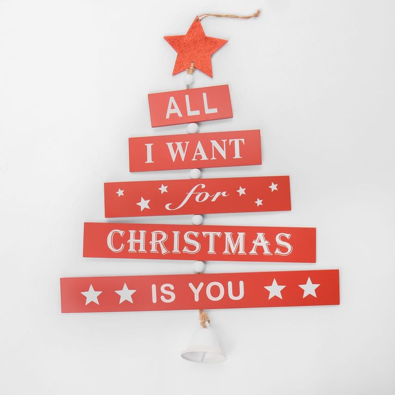 MICA - Letrero Navideño Árbol de Madera para Decorar Entradas y Jardines 47 cm Mica.