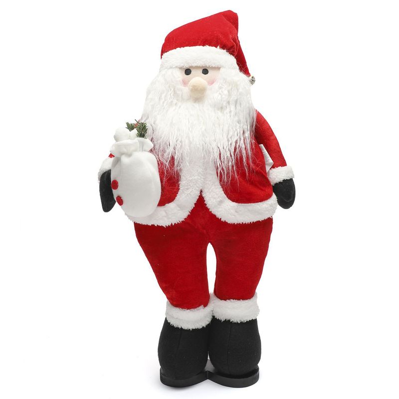 MICA - Papá Noel Muñeco 66 cm Plateado. Adorno de Navidad