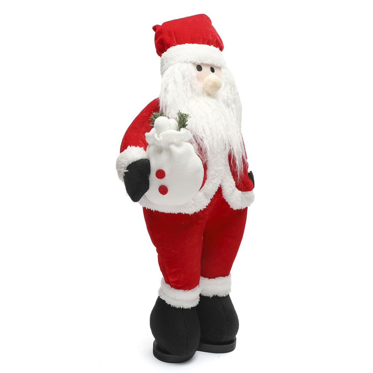 MICA - Papá Noel Muñeco 66 cm Plateado. Adorno de Navidad