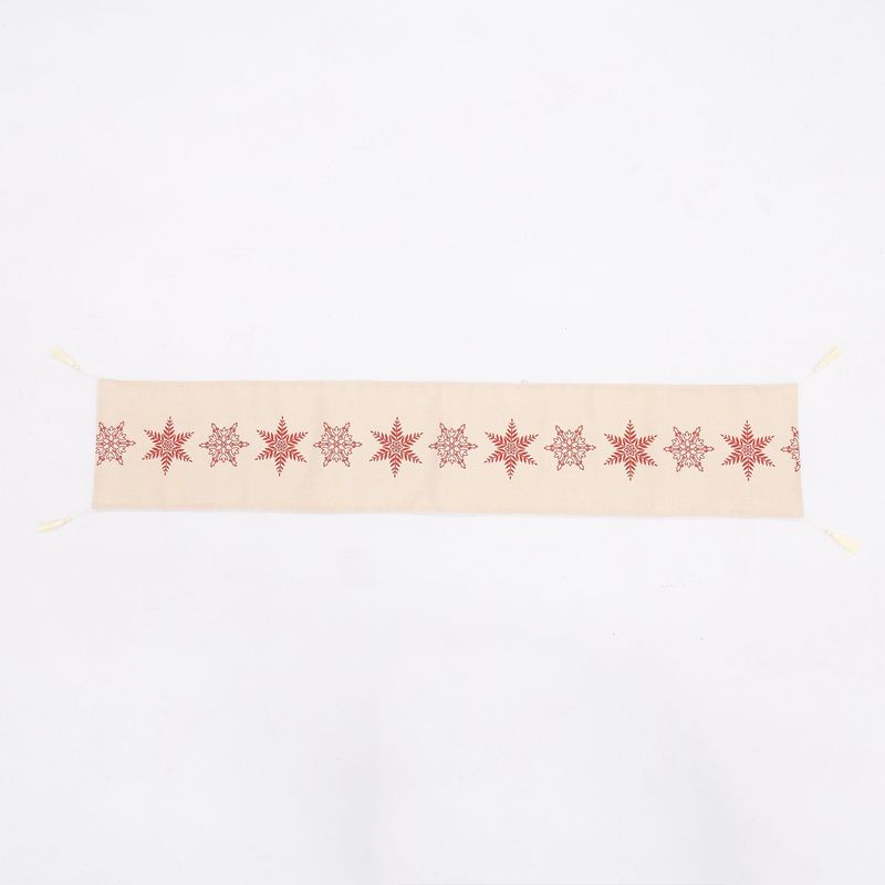 MICA - Camino de Mesa Navideño Rojo de Yute 172 cm. Decoración Navideña Mica