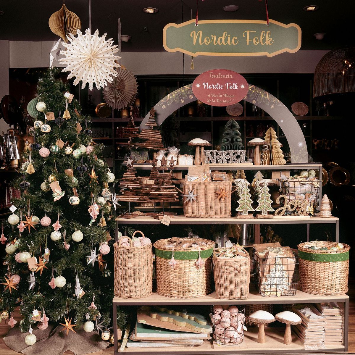 MICA - Árbol de Navidad para Mesa 30 cm de Papel. Decoración navideña Mica