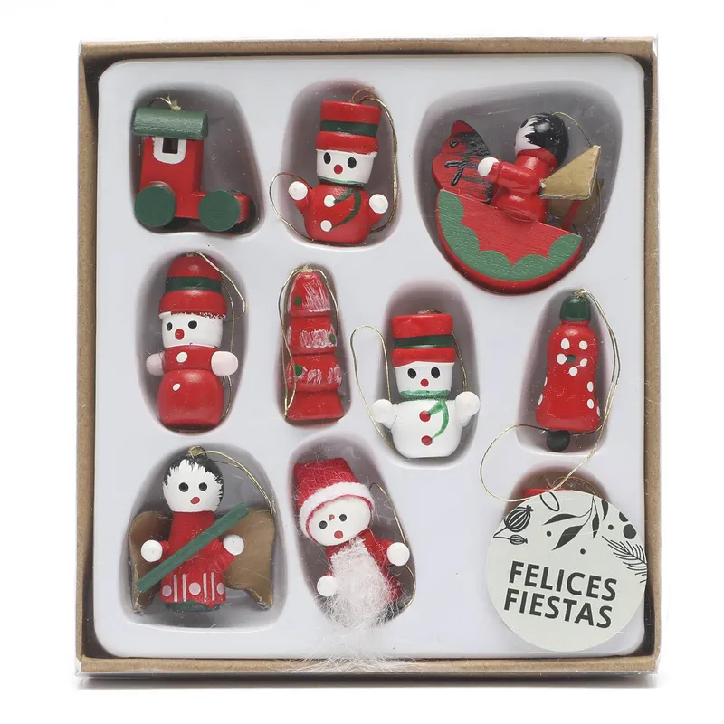 MICA - Adorno de Árbol: Set x10 Muñeco de Nieve 2 cm