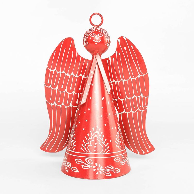 MICA - Ángel Rojo Colgante de Metal 40cm Decoración navideña Mica