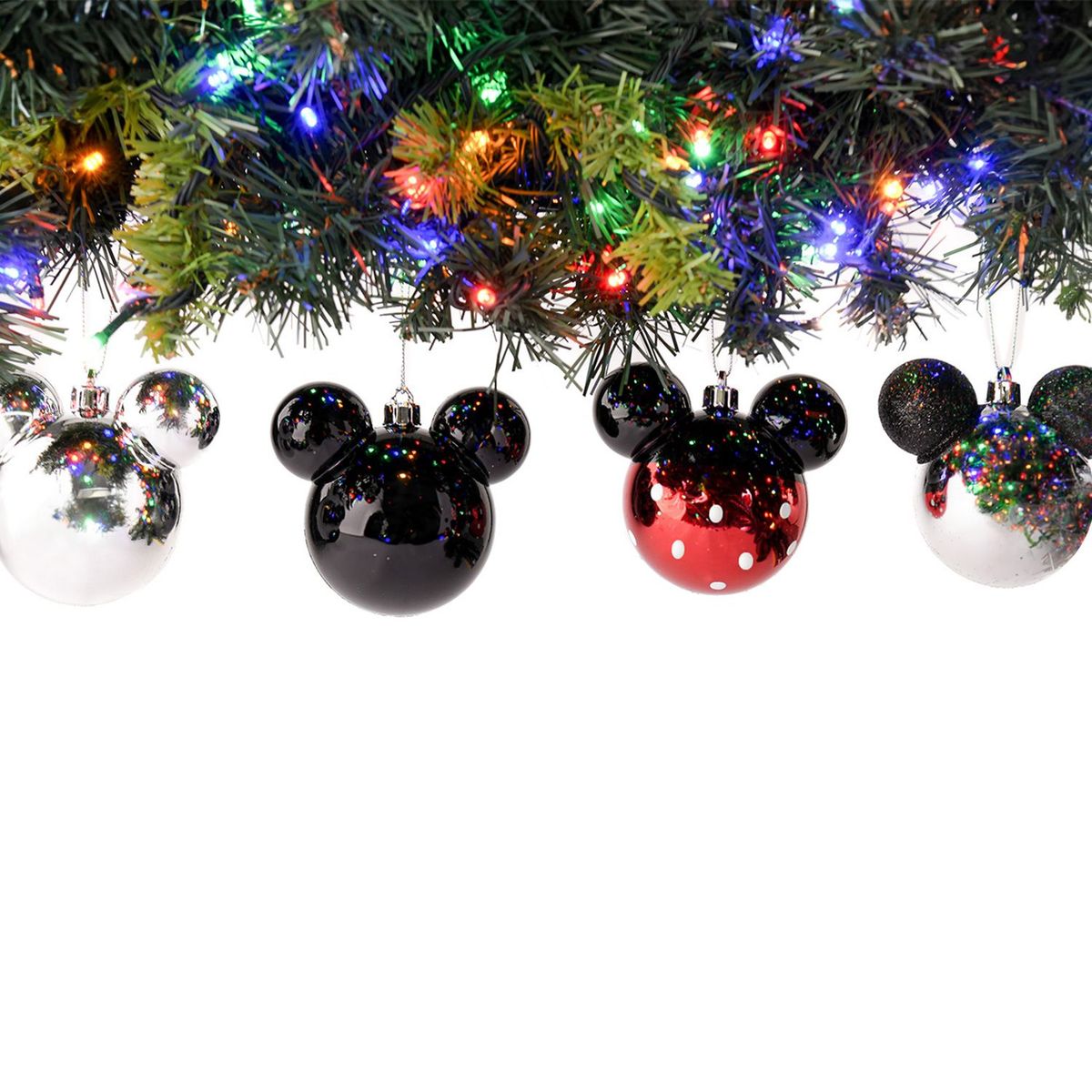 DISNEY - Bola de Navidad Disney: Set x4 Mickey 9 cm
