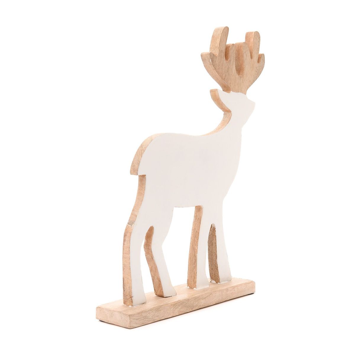 MICA - Figura Reno de Navidad 40 cm x 30 cm de Madera. Decoración Navideña para Mesa Mica