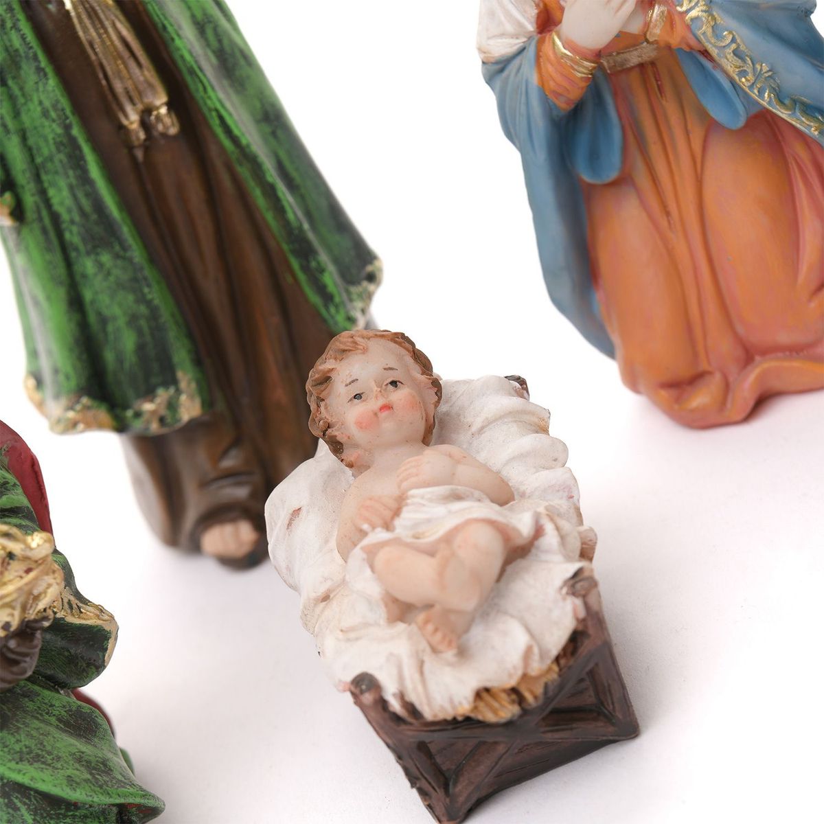 MICA - Pesebre de Navidad de Resina 21 cm. Nacimiento de Jesús 7 piezas Mica