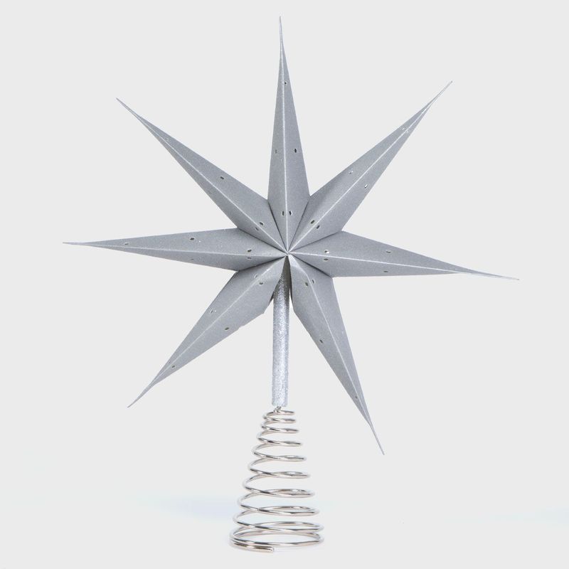 MICA - Estrella para Punta de Árbol de Navidad Plateado 30 cm Mica