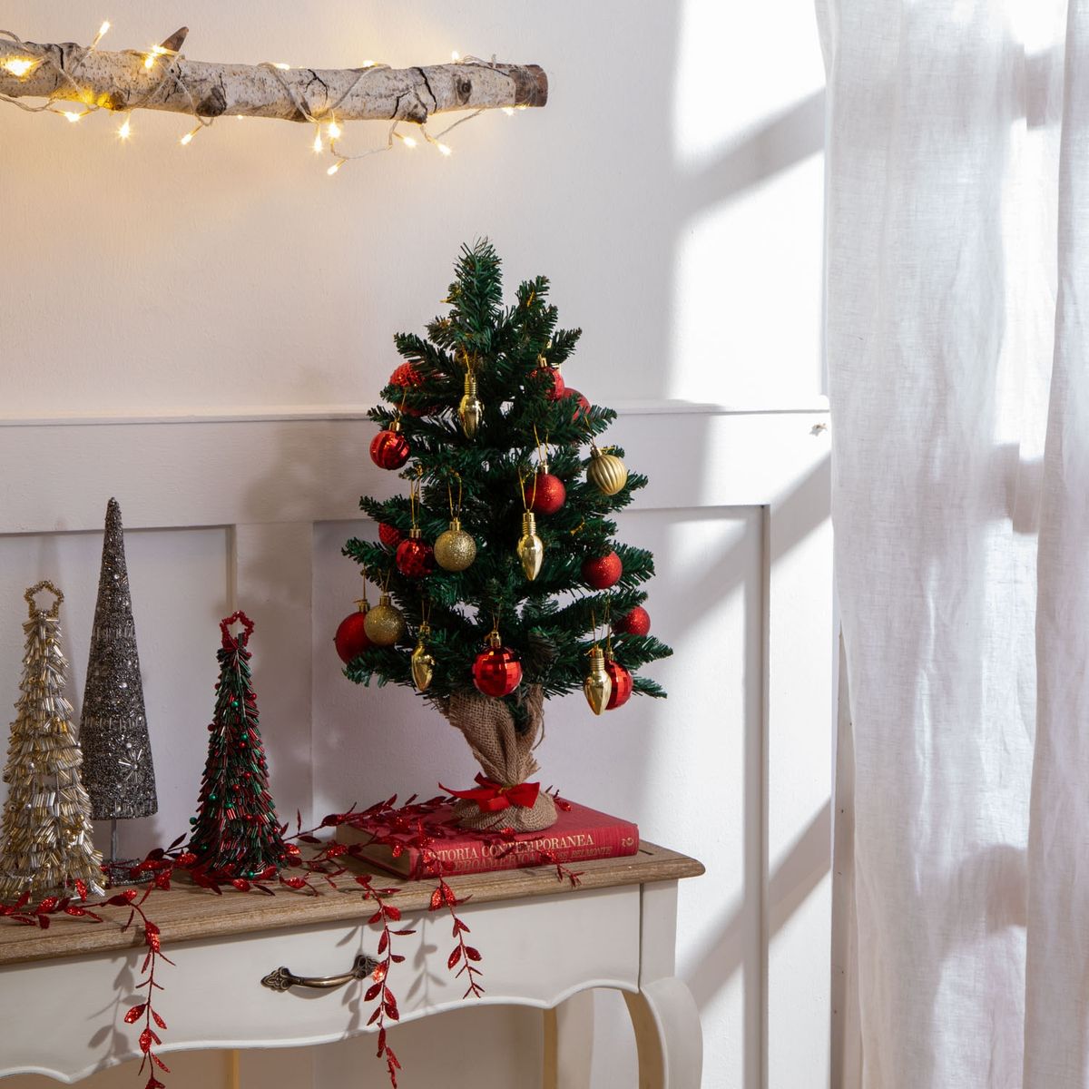 MICA - Árbol de Navidad: Pino Verde 60 cm 65 ramas