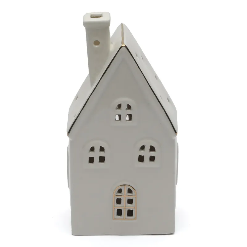 MICA - Casa Navideña de Cerámica con Luz 17.3 x 8.8 cm. Aldea de Navidad Mica