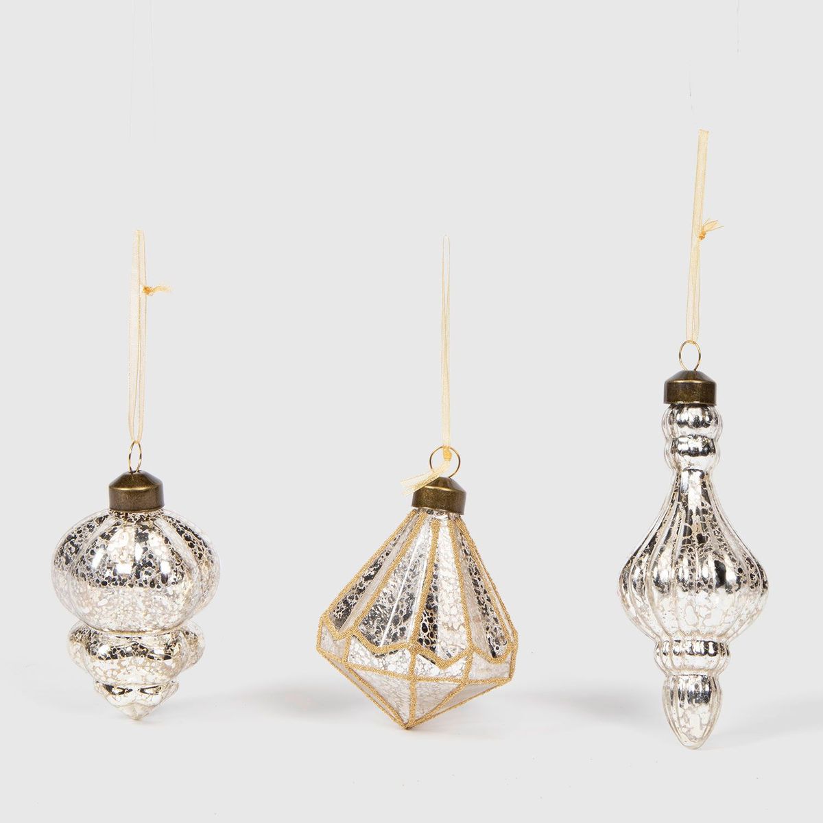 MICA - Set de Adornos Gotas Navideñas 3 piezas 10 cm. Decoración para Árbol de Navidad Mica