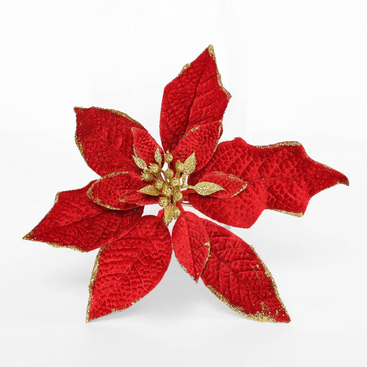 MICA - Adorno Navideño: Flor Roja 23 cm