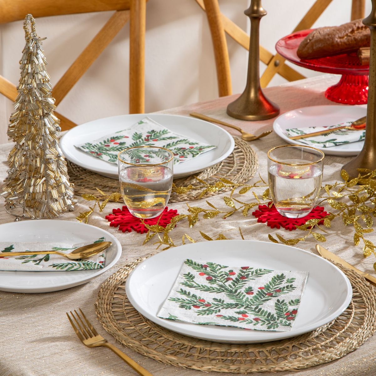 MICA - Servilleta de Navidad Ramas 33x33 cm