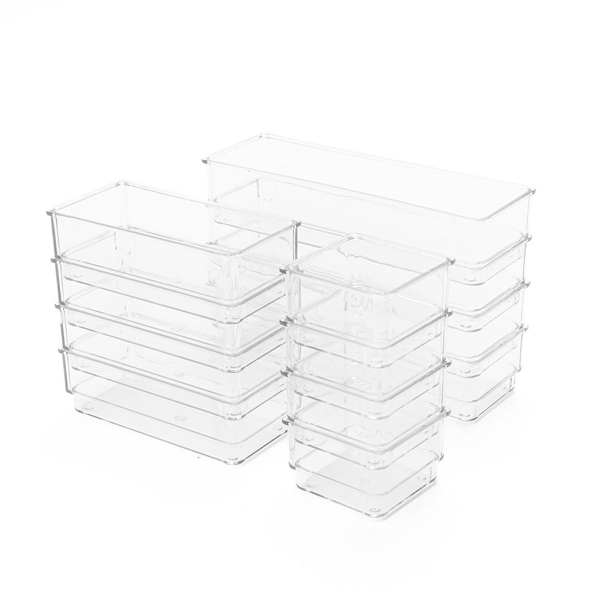 MICA - Set x 12 Organizadores Plásticos= 4 Pequeños 4 Medianos y 4 Grandes