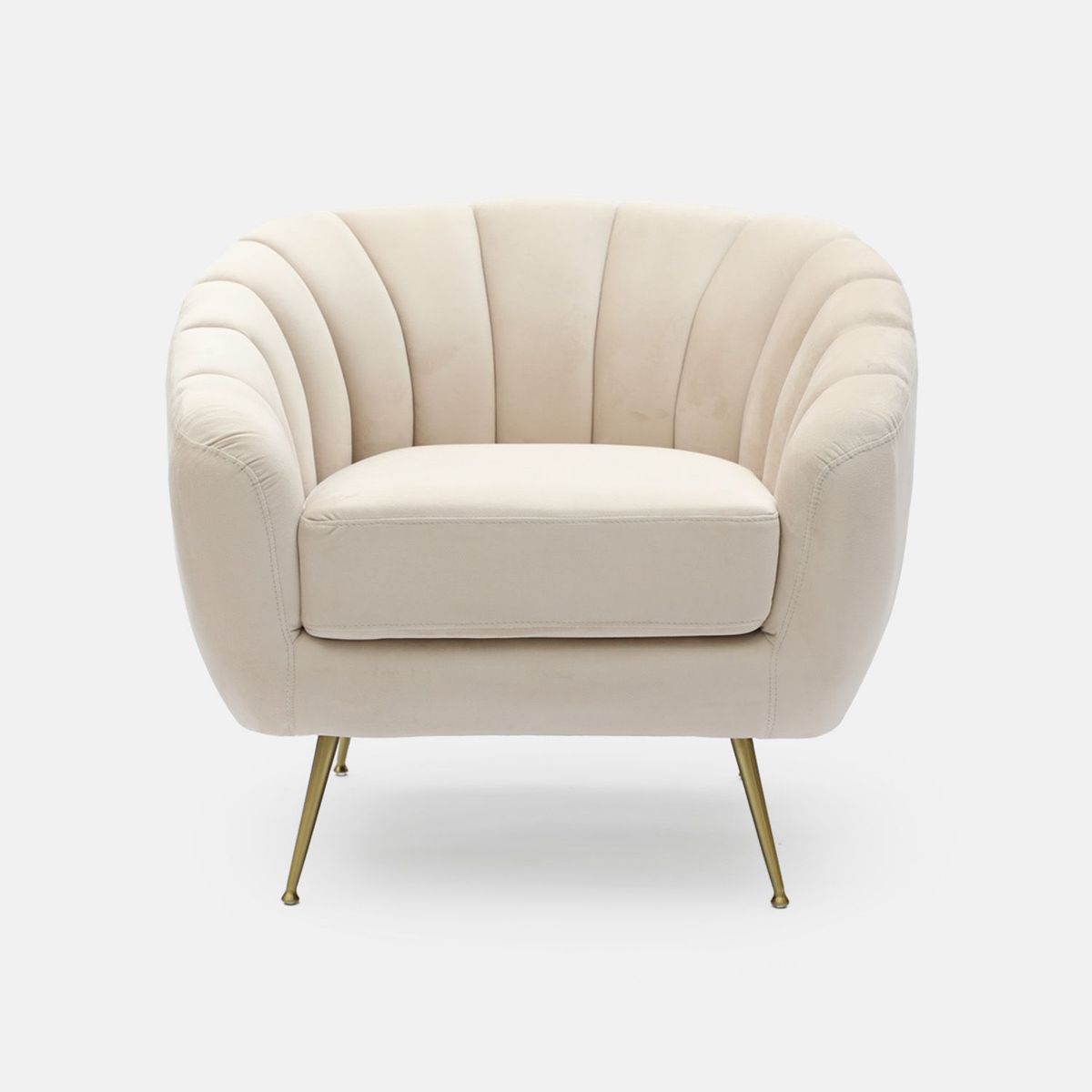 ROBERTA ALLEN - Poltrona en Tela Poliéster con Patas de Acero Inoxidable, 88 x 79 x 76 cm - Mueble Roberta Allen