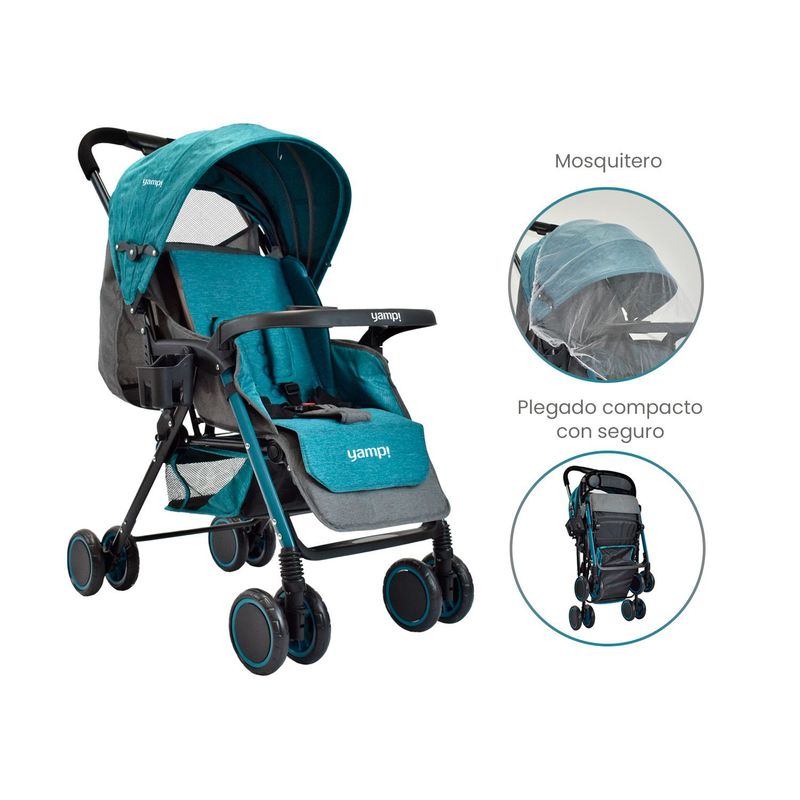 YAMP - Coche para Bebé Paseador Yamp Azul Alaska