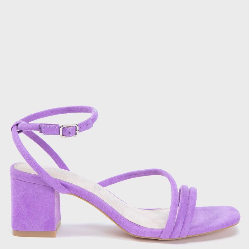 BASEMENT - Sandalias para Mujer Lila con Tacón Grueso  Colitrap Basement
