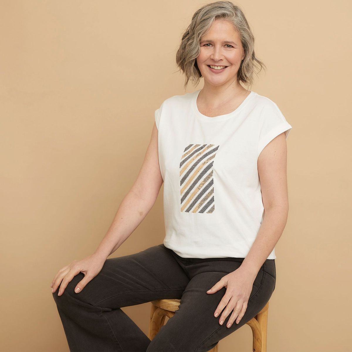 SOUTHLAND - Blusa para Mujer con Estampado Manga corta de Algodón Southland