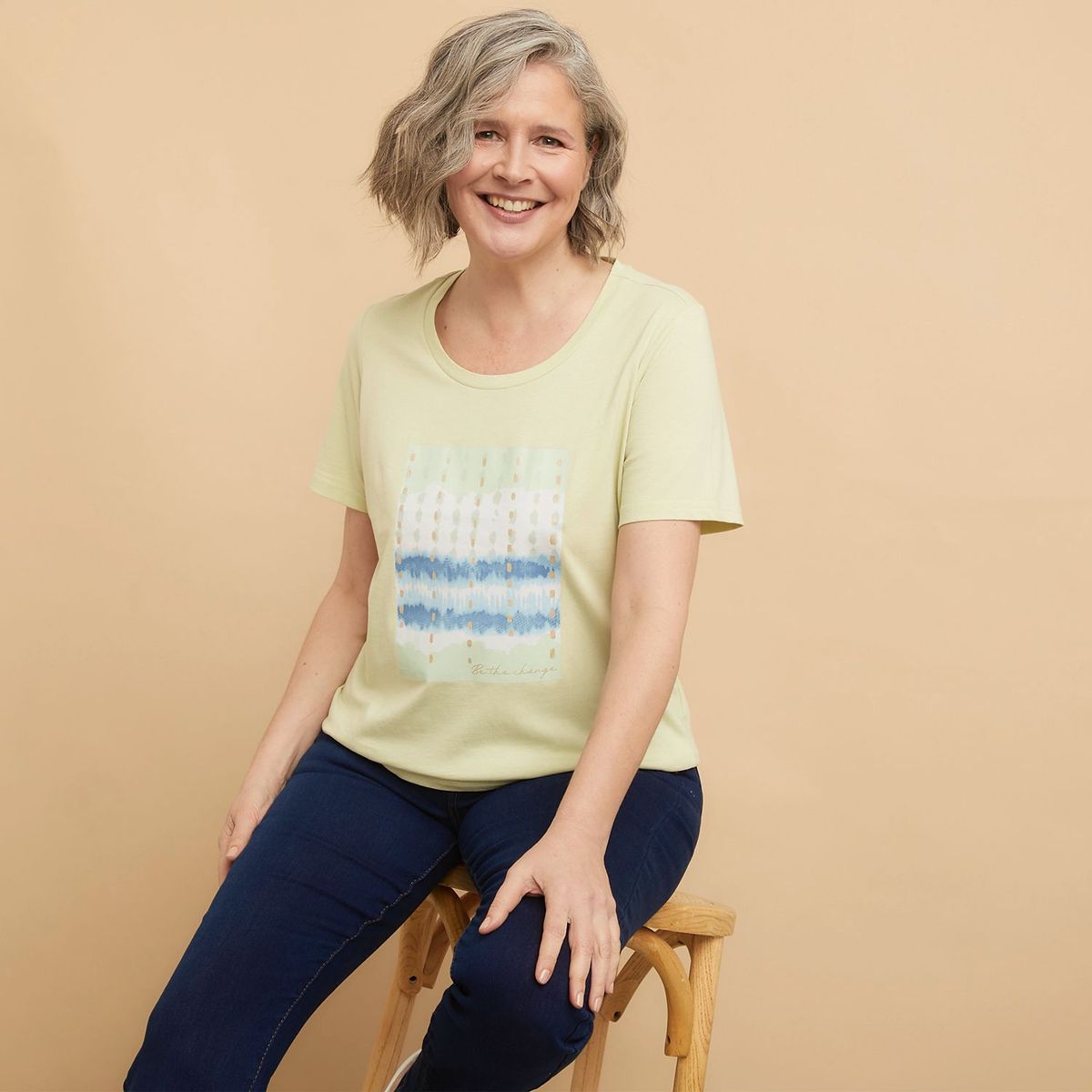 SOUTHLAND - Camiseta para Mujer con Estampado Manga corta de Algodón Southland