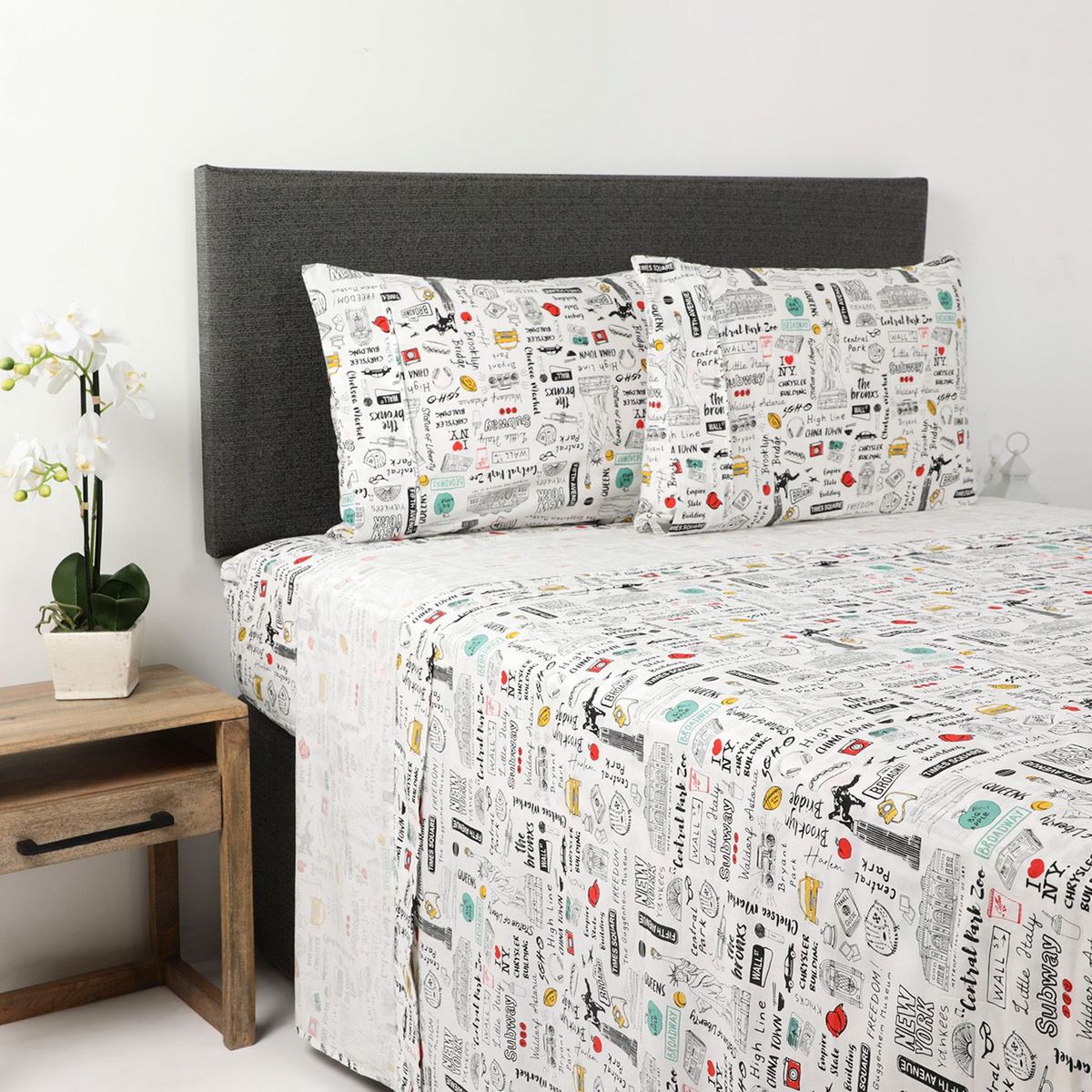 MICA - Sábanas Mica de Algodón 180 Hilos para cama Sencilla, Doble, Queen y King. Juegos de Sábanas Estampadas y Suave