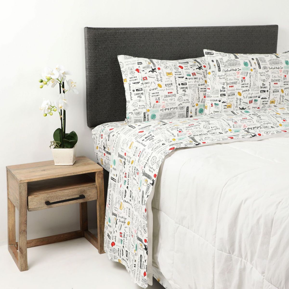 MICA - Sábanas Mica de Algodón 180 Hilos para cama Sencilla, Doble, Queen y King. Juegos de Sábanas Estampadas y Suave