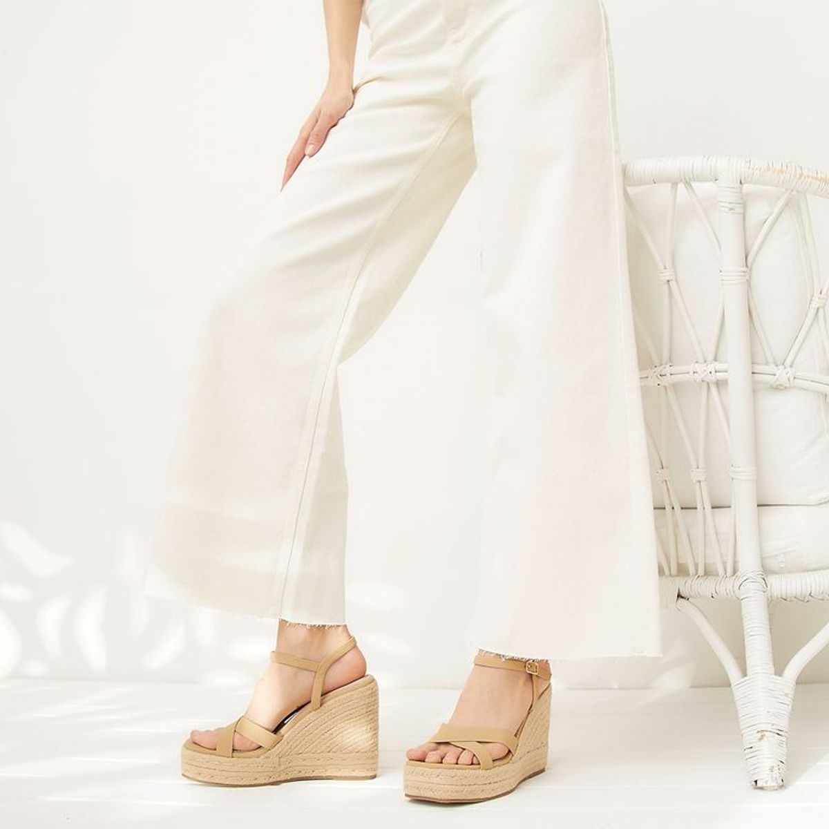 BASEMENT - Sandalias Mujer Camel Medio Gadopen Basement con tacón corrido Zapatos Mujer Nude