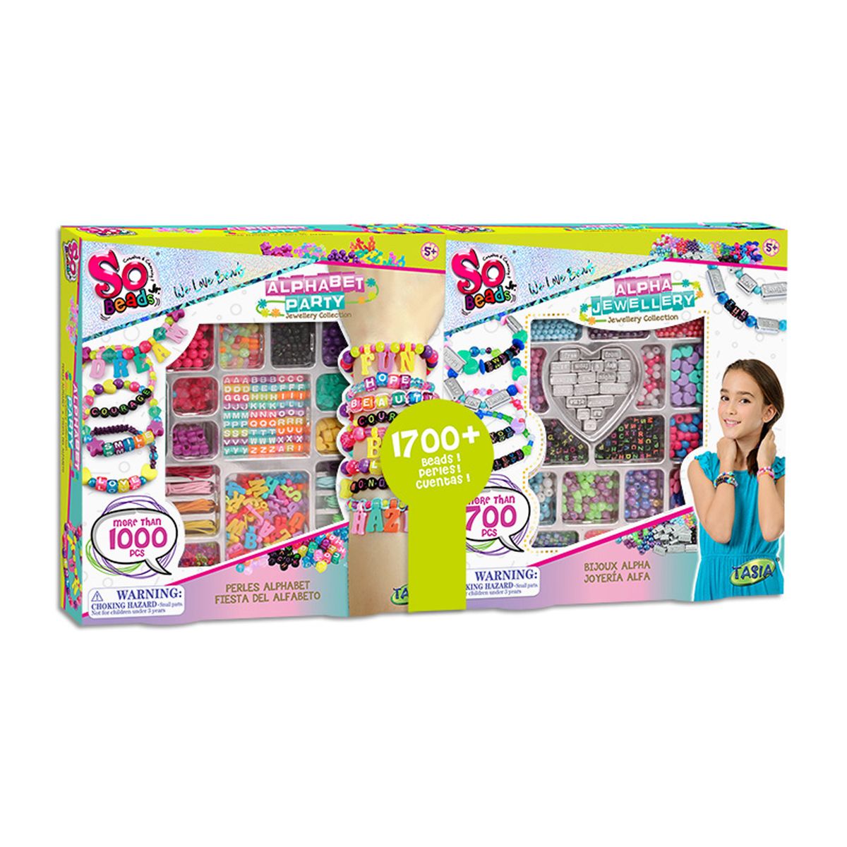 SO BEADS - Kit para hacer pulseras y manillas  So Beads: Fiesta de letras 