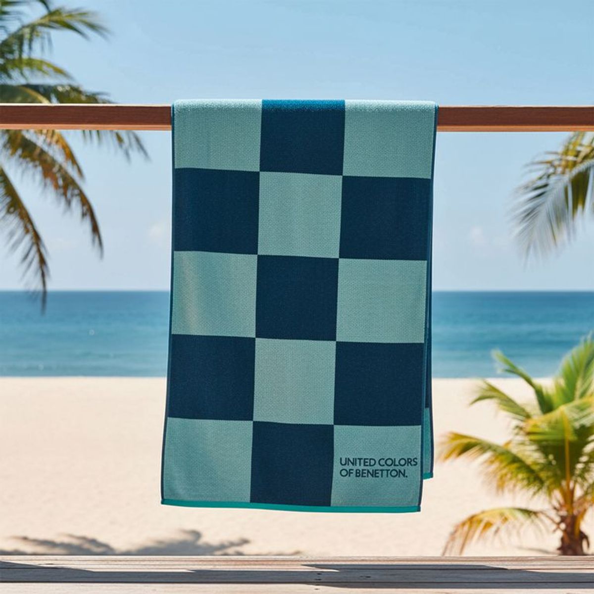 BENETTON - Toalla de playa CHECK SKY 80x160 cm