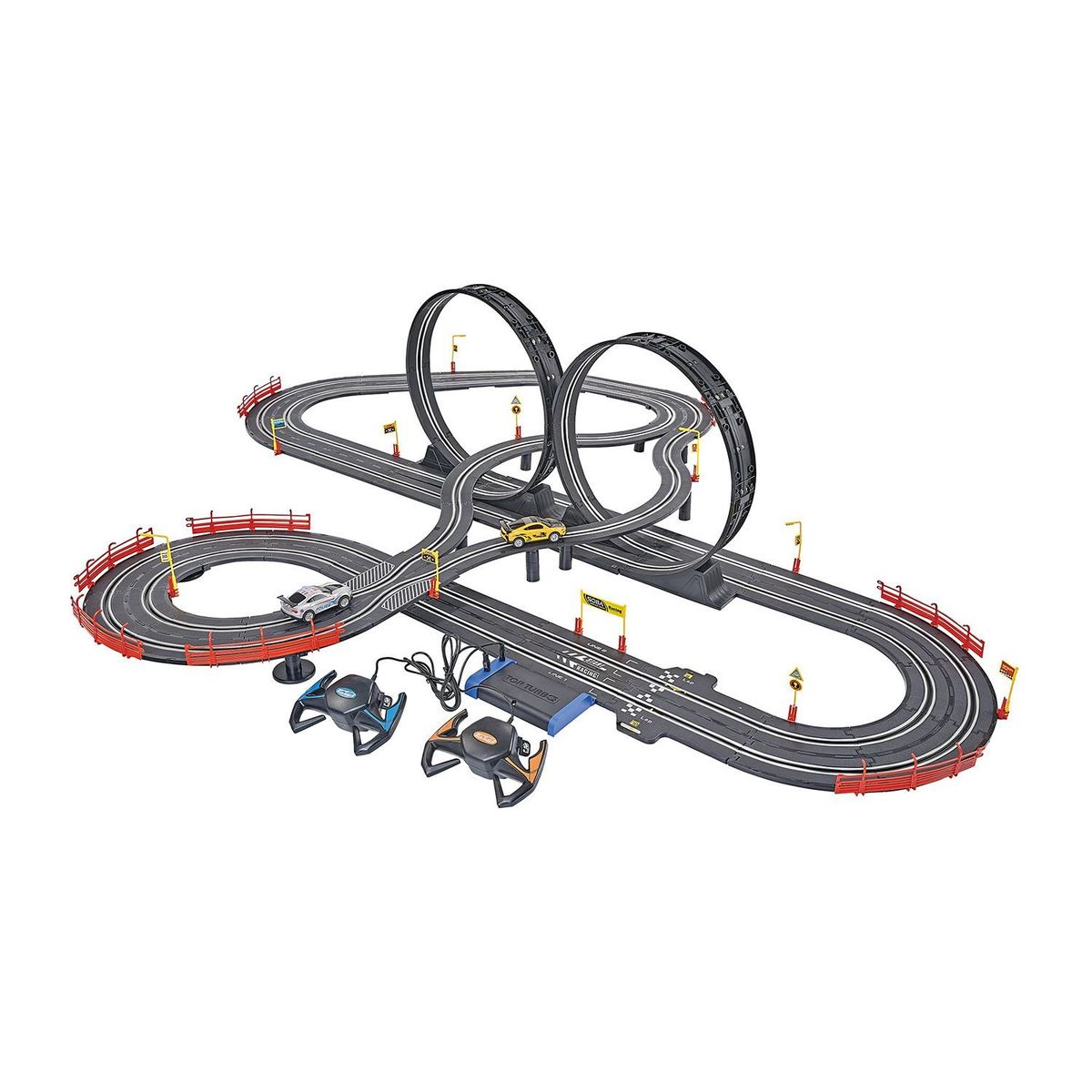 KIDS N PLAY - Pista de Carros a control remoto. Incluye 2 controles + 2 carros