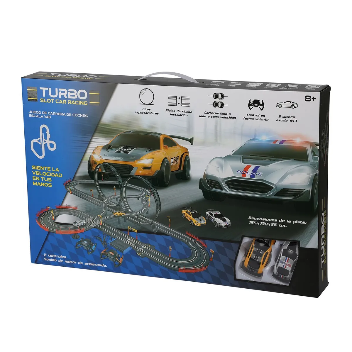 KIDS N PLAY - Pista de Carros a control remoto. Incluye 2 controles + 2 carros