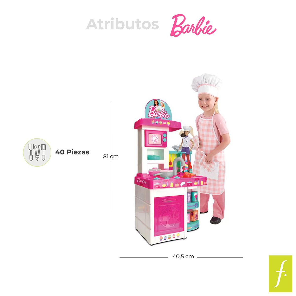 BARBIE - Cocinita Barbie: Cocina de juguete
