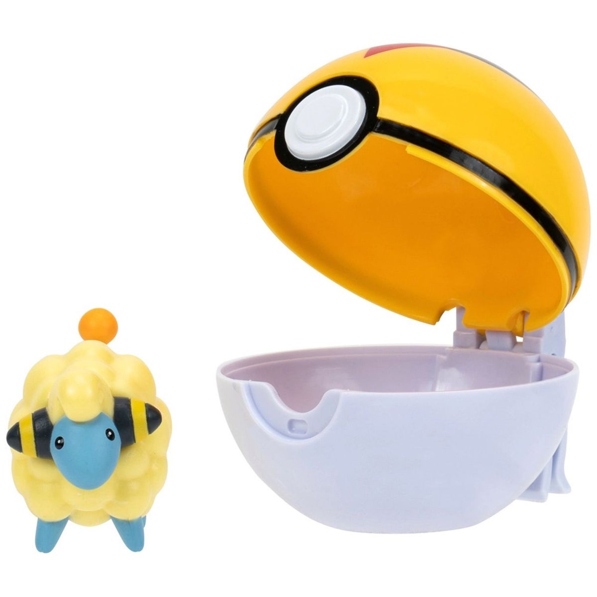POKEMON - Pokebola Mareep Clip N Go, a partir de 4 años, incluye (Pokebola y 1 Figura de Juguete)