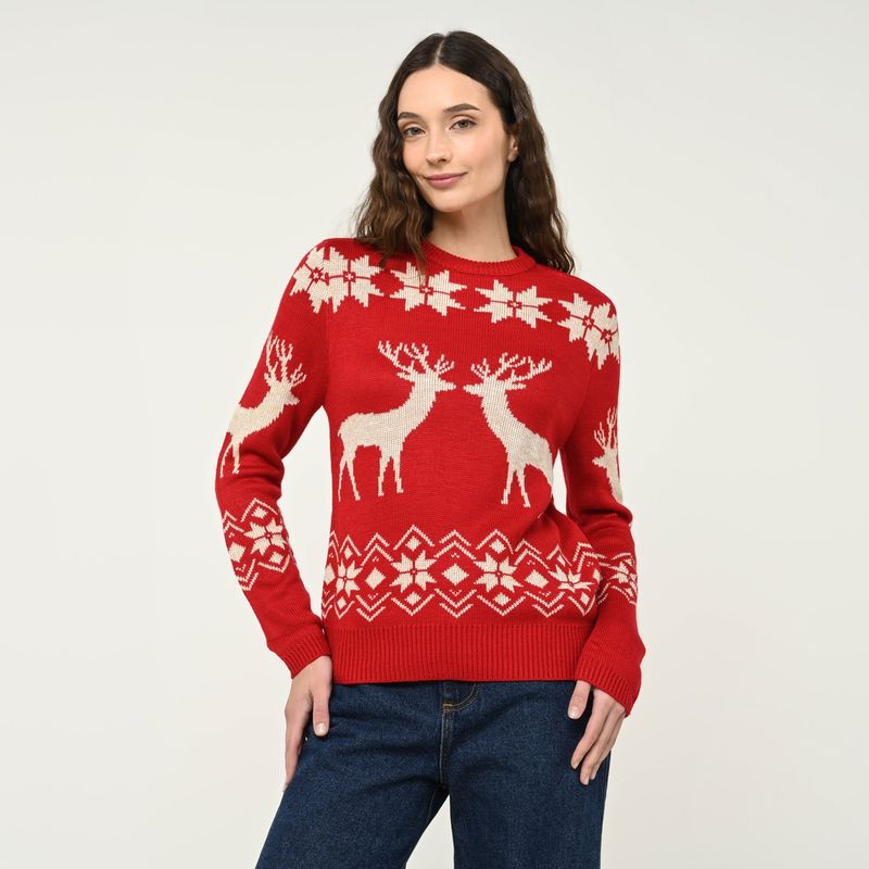 DENIMLAB - Saco Navideño Mujer con Estampado Denimlab