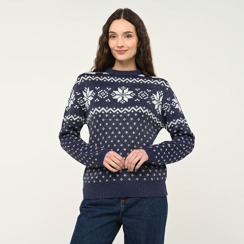DENIMLAB - Saco Navideño Mujer con Estampado Denimlab