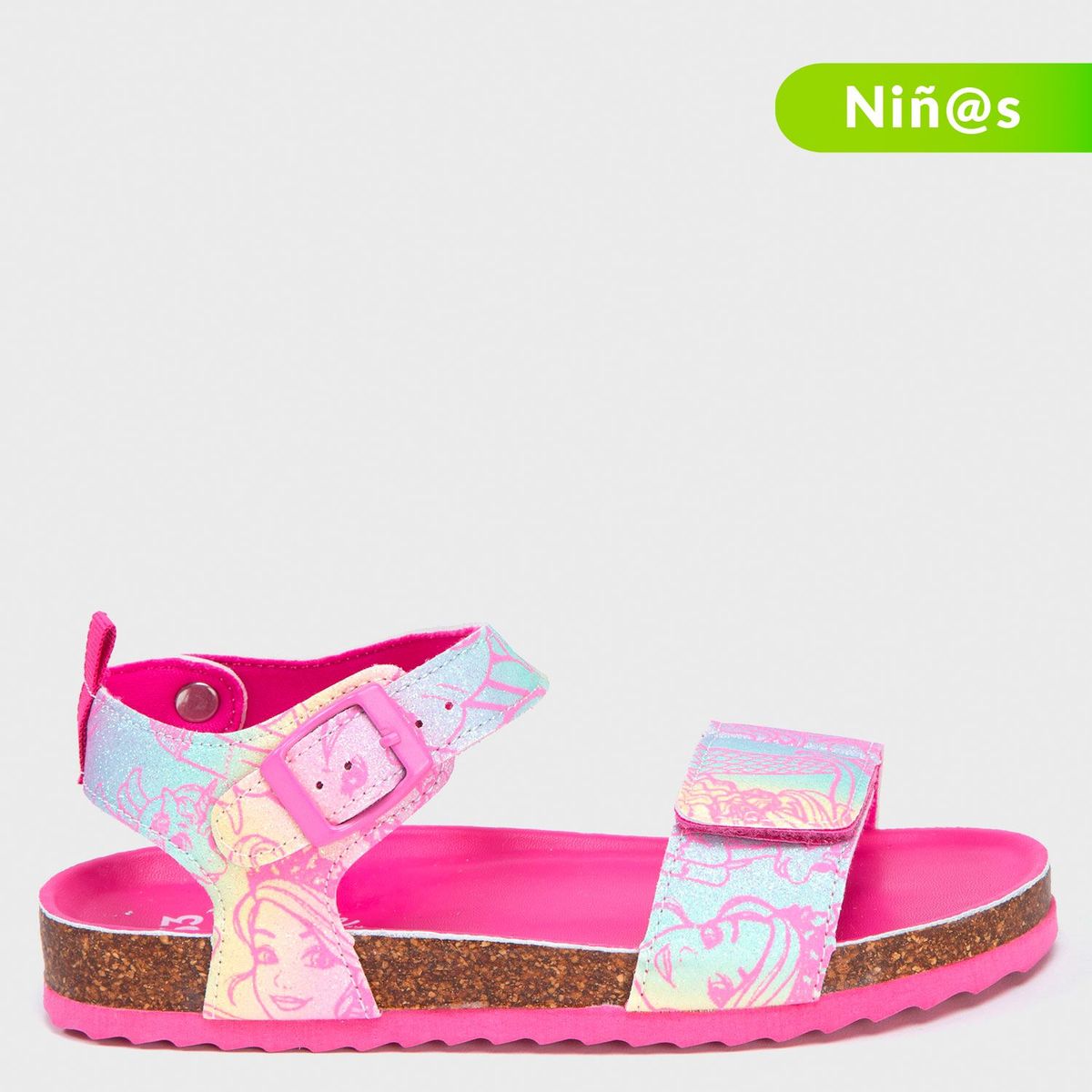 BARBIE - Sandalias  Barbie para Niña con Velcro
