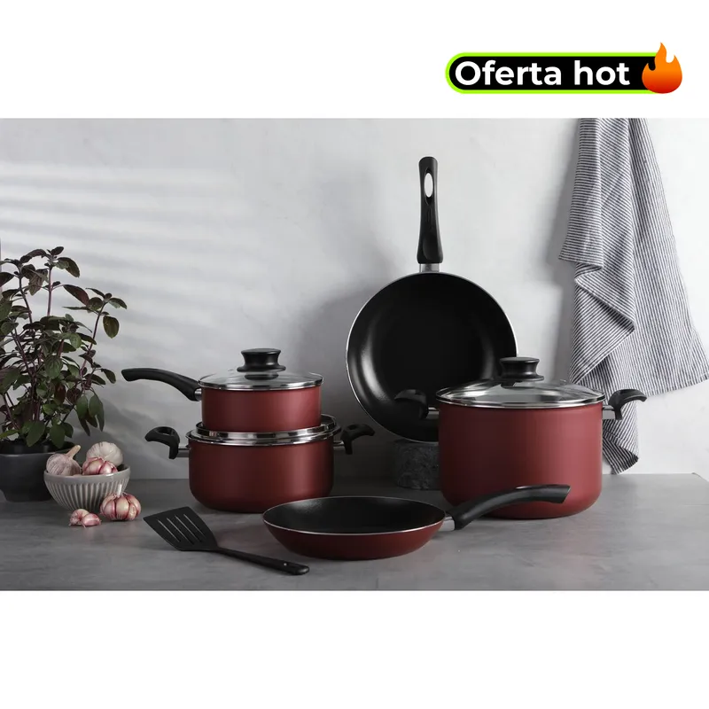 TRAMONTINA - Juego de ollas Tramontina: Victoria. Bateria Antiadherente 38 piezas