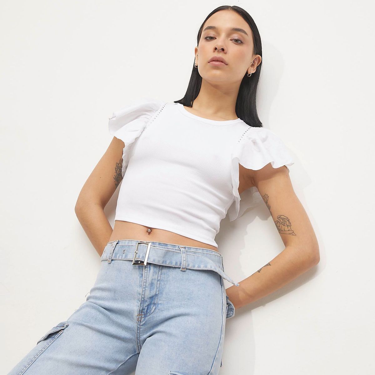 DENIMLAB - Top esqueleto para Mujer Sin mangas de Algodón Denimlab