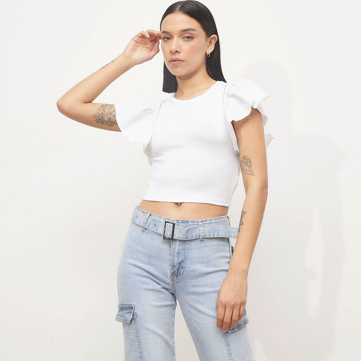 DENIMLAB - Top esqueleto para Mujer Sin mangas de Algodón Denimlab