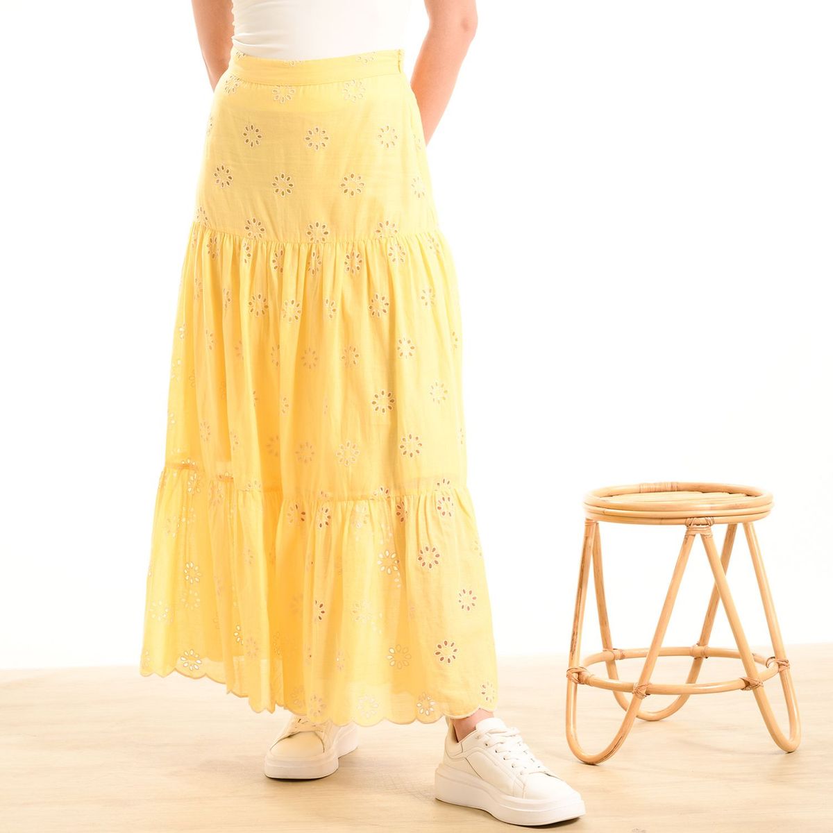 BASEMENT - Falda para Mujer con Bordado de Algodón Basement