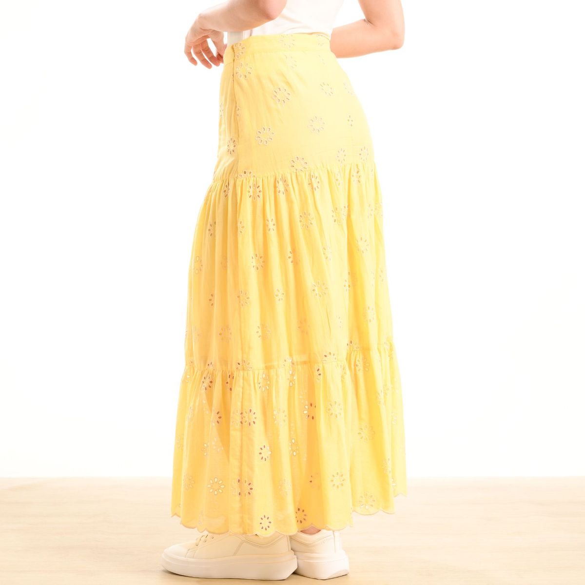 BASEMENT - Falda para Mujer con Bordado de Algodón Basement