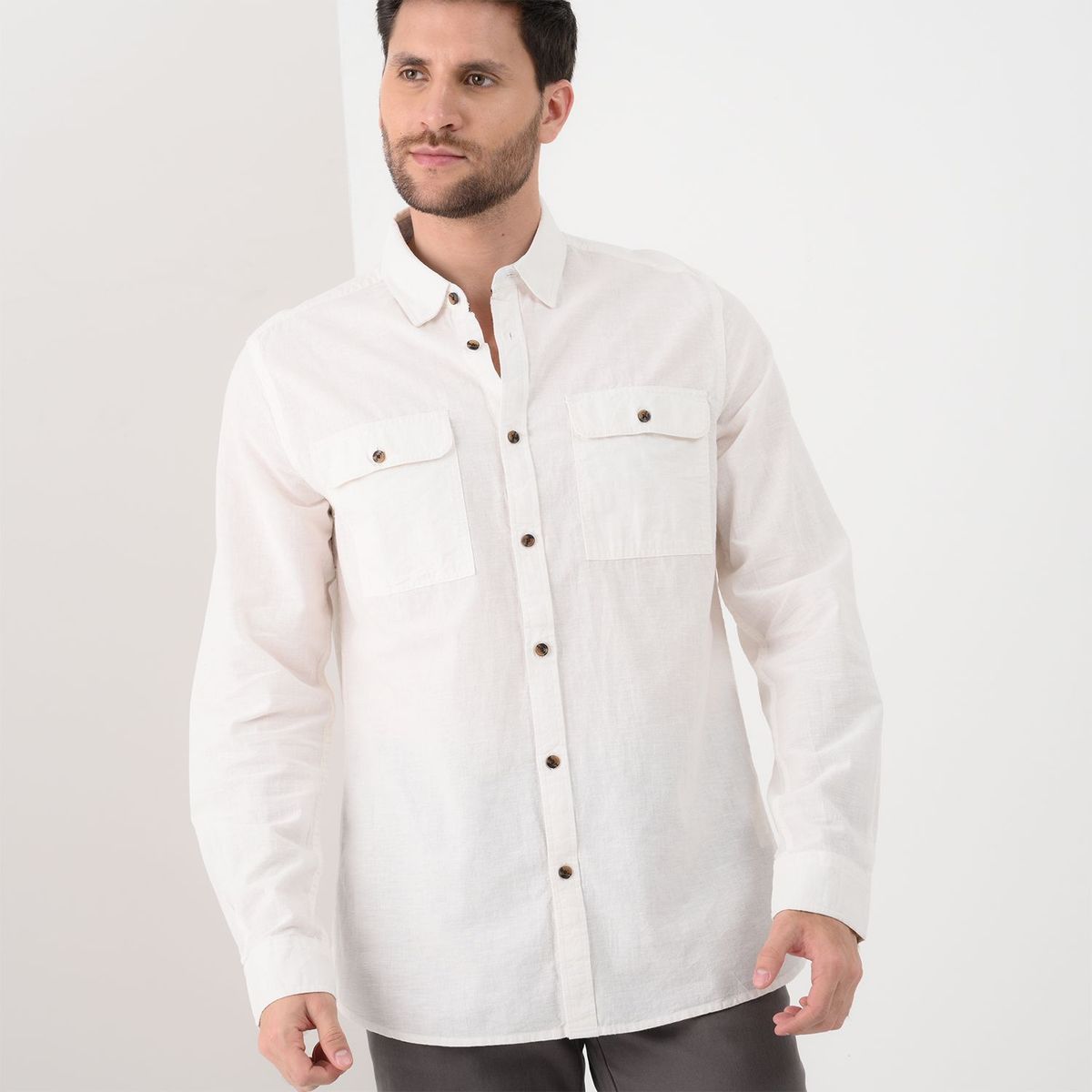 UNIVERSITY CLUB - Camisa para Hombre Manga larga Slim University Club