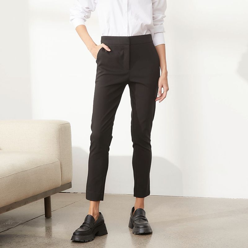 BASEMENT - Pantalón Skinny Mujer Tiro alto de Algodón Basement