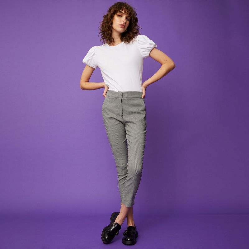 BASEMENT - Pantalón Skinny Mujer Tiro alto de Algodón Basement