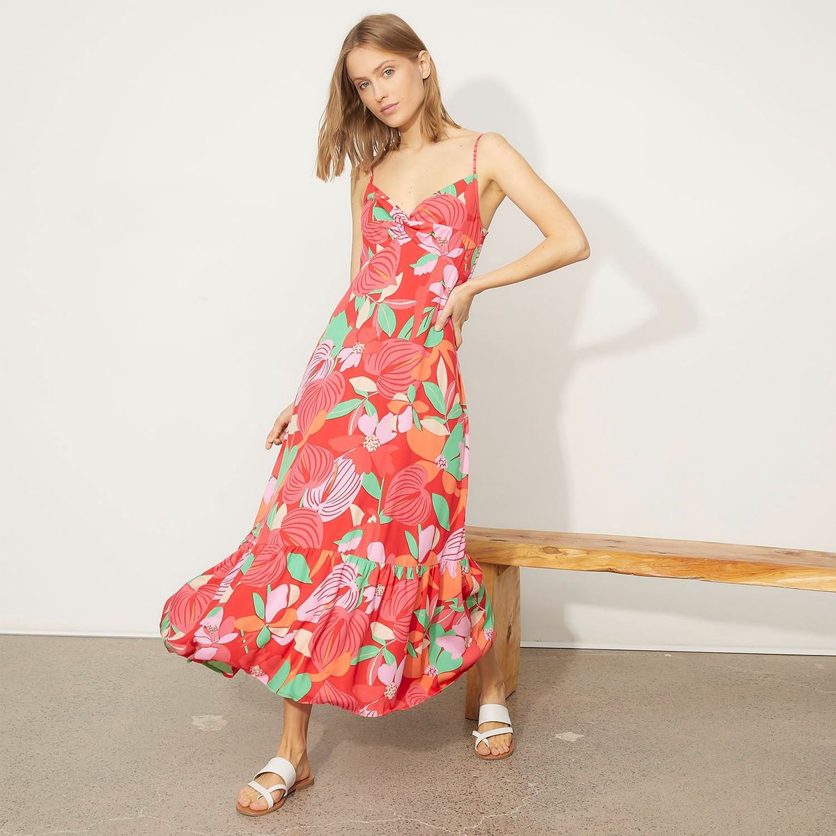 BASEMENT - Vestido para Mujer Largo con Estampado Basement