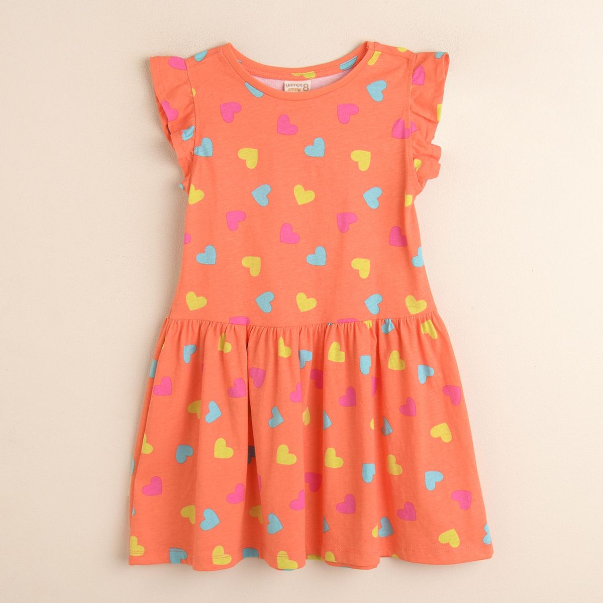 YAMP - Vestido de vuelos manga corta para niña Yamp